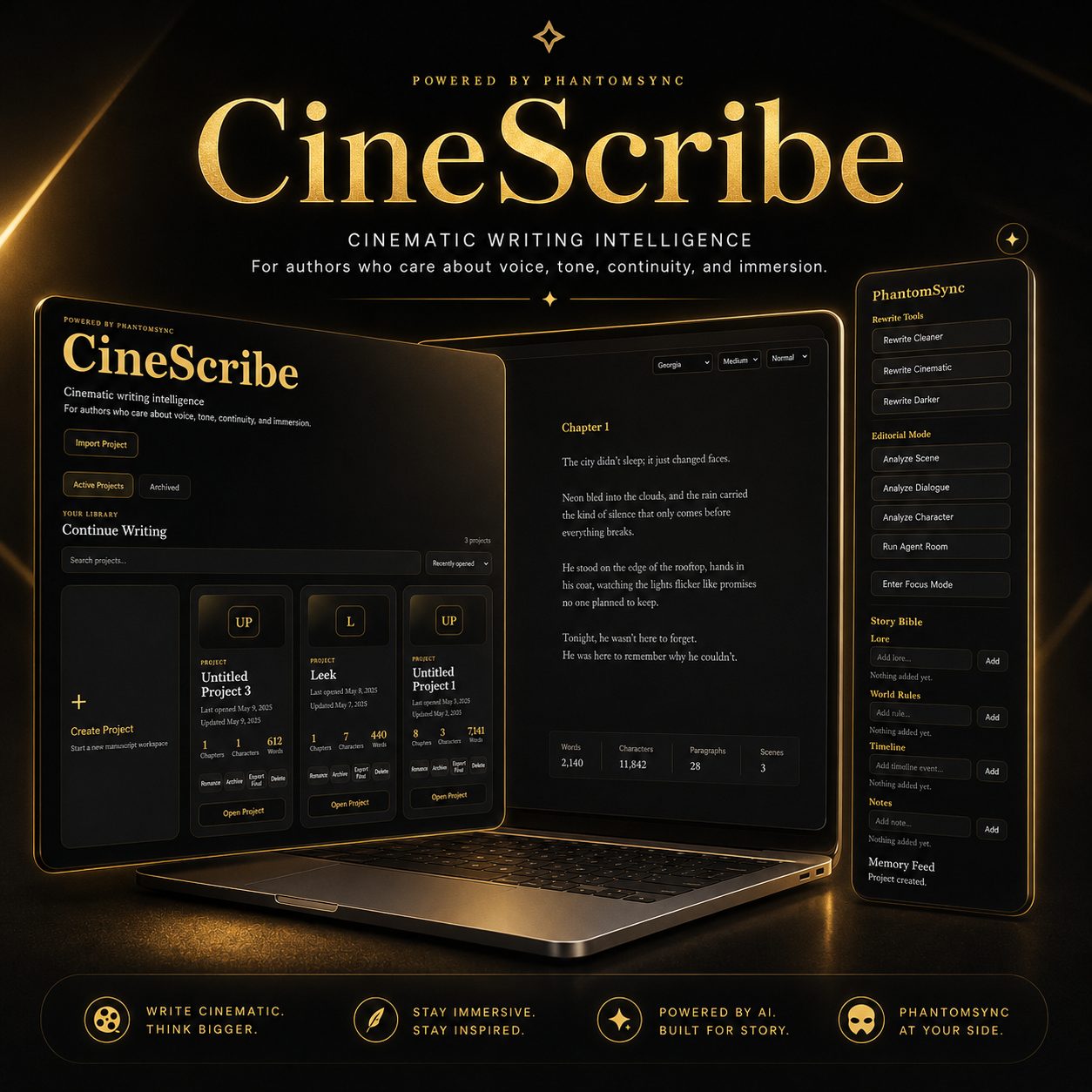 CineScribe mockup