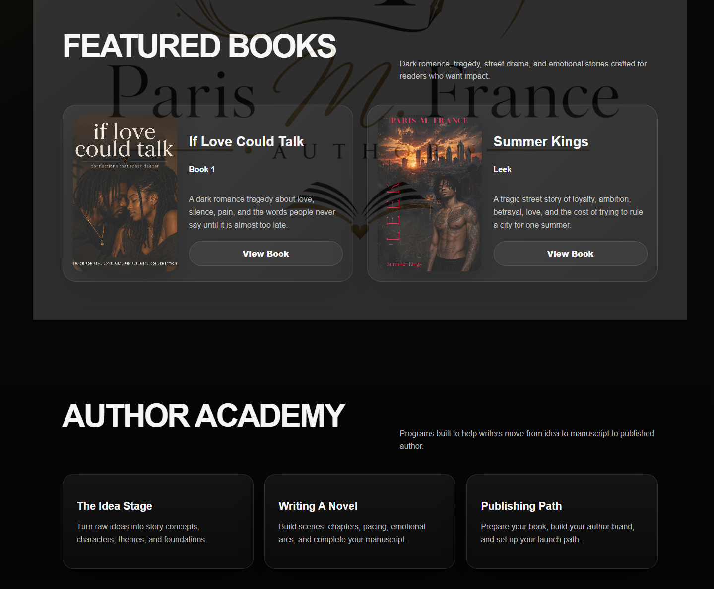 Paris M. France author platform