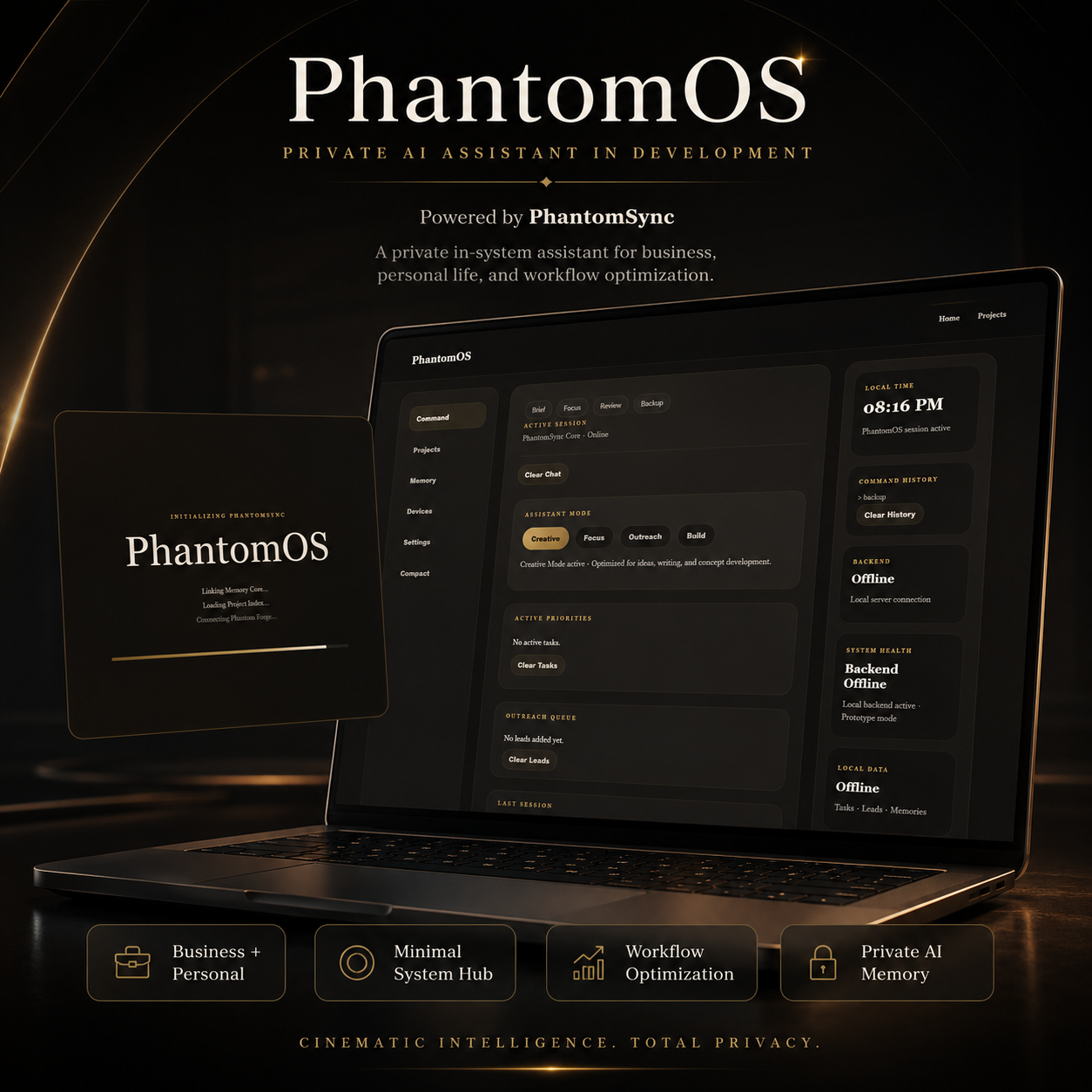 PhantomOS mockup