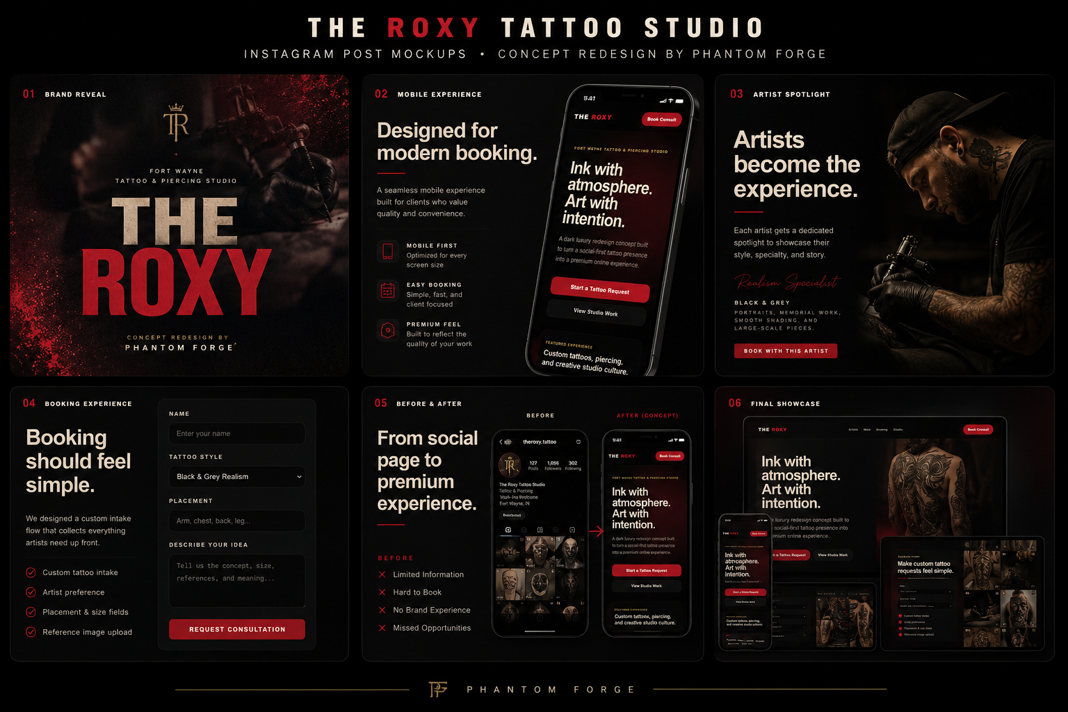 Roxy Tattoo Studio concept redesign